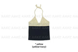 COLOR BLOCK HALTER TOP