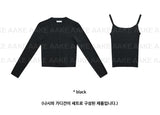 [SET] DENSE CARDIGAN & SLEEVELESS