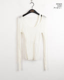 Bru sleeveless layered see-through ribbed long sleeve knit