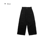 Nere Rivet Side Slit Wide Cotton Pants
