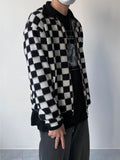 Mohair Checker Knit Zip-Up