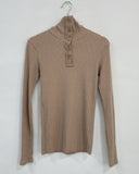 Turtleneck Ribbed Warmer T-Shirt