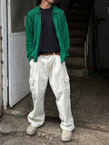 Diamond Fisherman Knit Zip-up