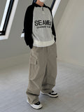 Half Zip-Up Lettering Knit