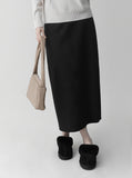 Brushed Banding Back Silt Long Skirt