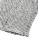 RIB KNIT HOOD ZIP-UP