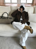 (WOOL) FRINGE POCKET TWEED JACKET
