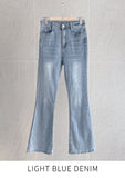 Chevind Washing Bootcut Denim Pants