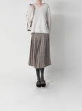 Leaven Wool Check Pleated Skirt