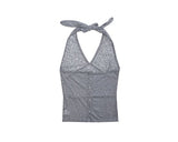 FLORAL SHEER HALTER TOP