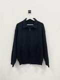 Coma collar knit zip-up