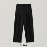Summer double pleated wide slacks