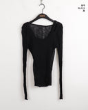 Bru sleeveless layered see-through ribbed long sleeve knit