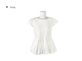 Putting Balloon Short Sleeve Cap Sleeve Blouse