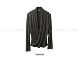 DRAPED WRAP TOP