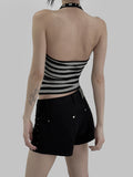 Clean Stripe Halter Sleeveless