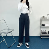 High Waist One Tuck Wide Slacks