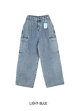 [U-DENIM/Planning Products] Summer Pintuck Wide Cargo Denim Pants