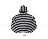EYELET STRIPE FLEECE HOODIE