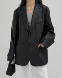 Nude Loose Fit Single Leather Jacket