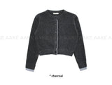 (WOOL) TWO-TONE LAYER CARDIGAN
