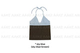 COLOR BLOCK HALTER TOP