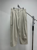 Solid Two-Tuck Cotton Pants
