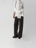 High-Waist Banding Slacks Pants