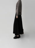 Flared Ribbed Long Skirt