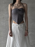 Rose shirring halter top