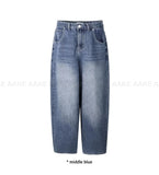 BACK BUCKLE WASHED DENIM