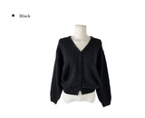 Jaenun Wool V-Neck Loose Knit Cardigan