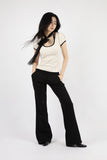 Cotton Bootcut Slim Pants