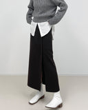 Hidden Wool Slit Skirt