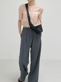 Cooling silhouette two-tuck wide slacks