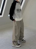 Half Zip-Up Lettering Knit