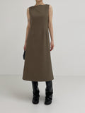 Two-Way Boatneck Sleeveless Long One Piece
