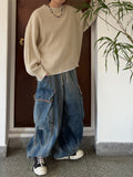 Wave Washed Balloon Cargo Denim