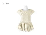 Putting Balloon Short Sleeve Cap Sleeve Blouse