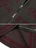 [2-WAY] Curved Block Knit Zip-Up
