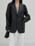 Nude Loose Fit Single Leather Jacket