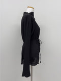 Yoru Mock Neck Strap Blouse
