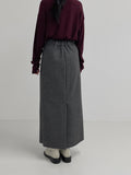 Wear Wool High Waist Long Skirt
