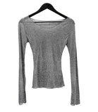 See-through handwarmer boatneck tee