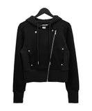 Moel Ribbed Rider Hood Zip-Up