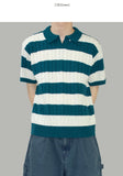 Brin collar striped knit