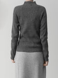 [Premium] Whole Garment  Half-Turtleneck Ribbed Knit