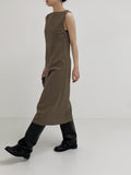 Two-Way Boatneck Sleeveless Long One Piece