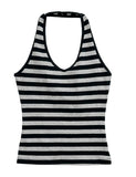 Clean Stripe Halter Sleeveless