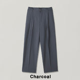 Summer double pleated wide slacks